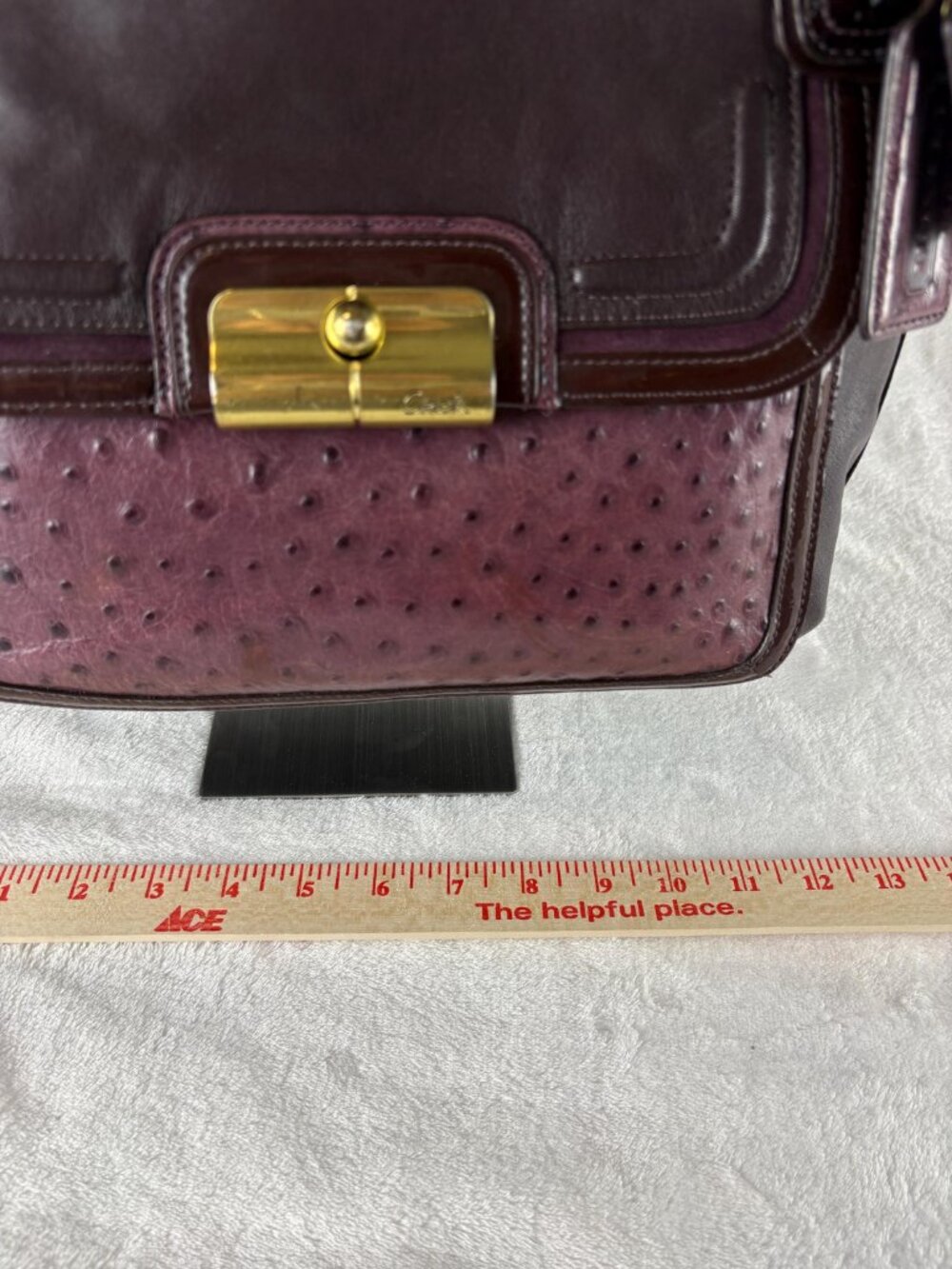 Coach Kristin Spectator Zip Tote in Eggplant/Ostrich Embossed and Patent Leather - Picture 15 of 16